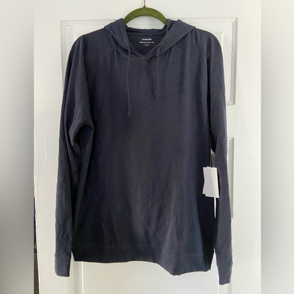 NWT Vince Men’s 100% Cotton Long Sleeve Hooded Shirt